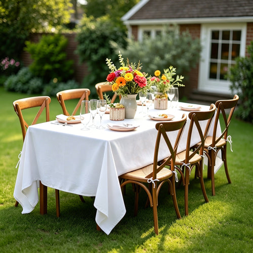 KUOGO Rectangle Polyester Table Cloth, Stain & Wrinkle Resistant Washable Table Cover for Wedding, Dinner Party, Buffet & Camping