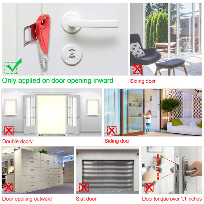 KUOGO 2 Pack Red Portable Door Lock