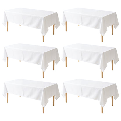 KUOGO Rectangle Polyester Table Cloth, Stain & Wrinkle Resistant Washable Table Cover for Wedding, Dinner Party, Buffet & Camping