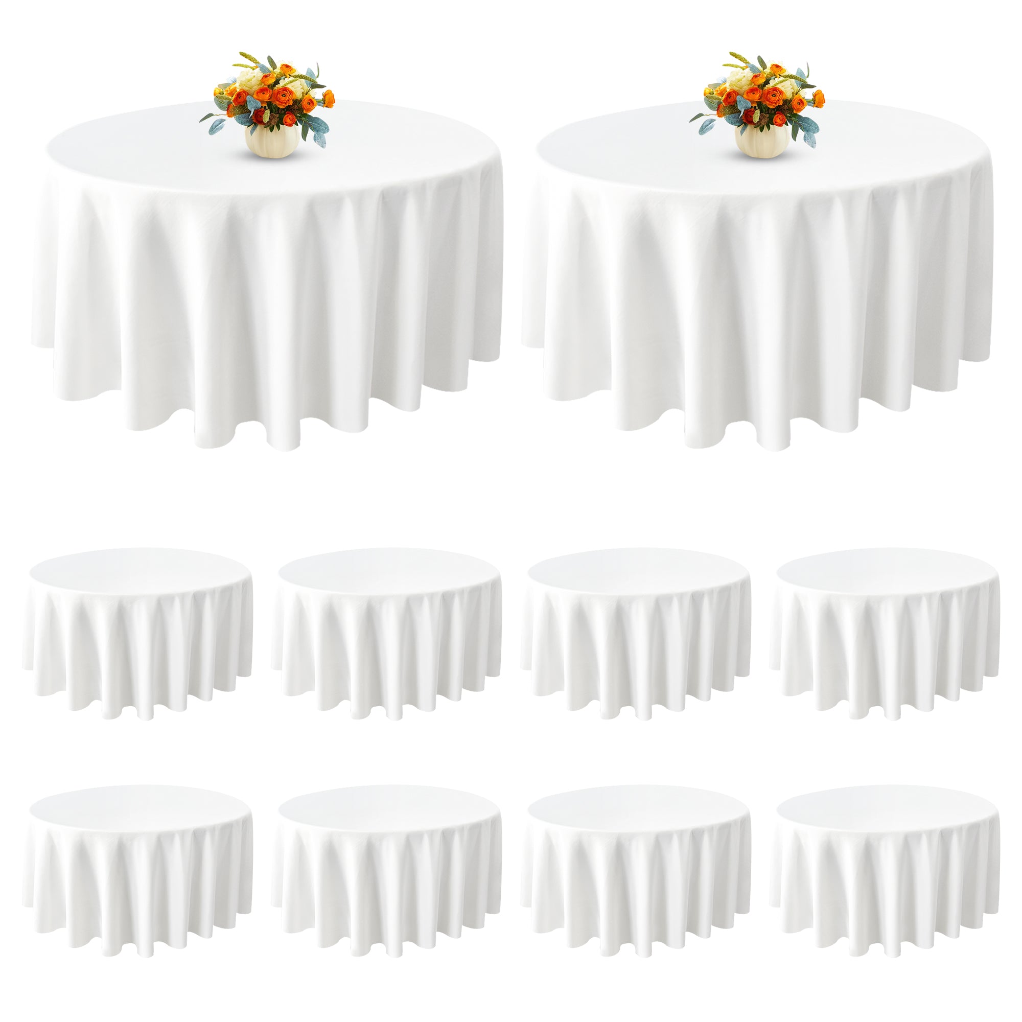 KUOGO Round Tablecloth, Washable Polyester Cover for Wedding, Party, Dinner & Camping