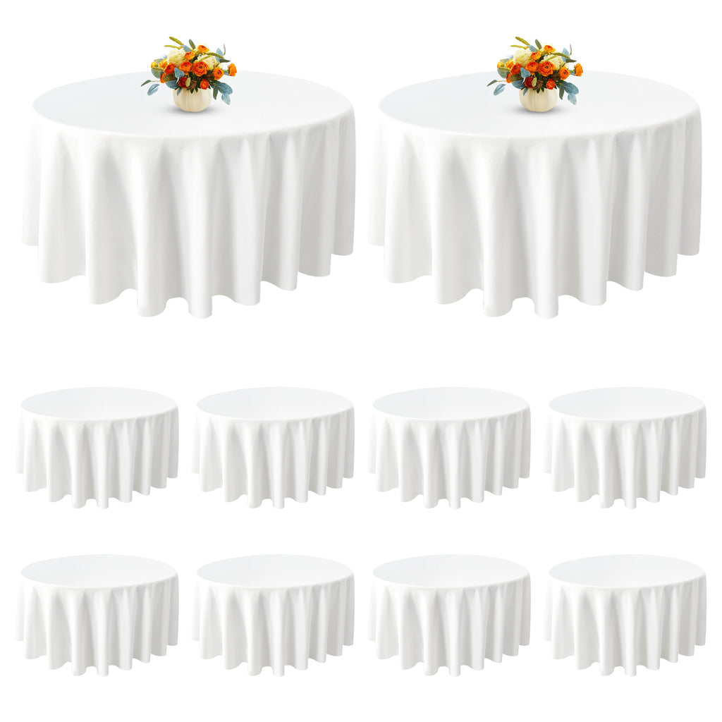 KUOGO Round Tablecloth, Washable Polyester Cover for Wedding, Party, Dinner & Camping