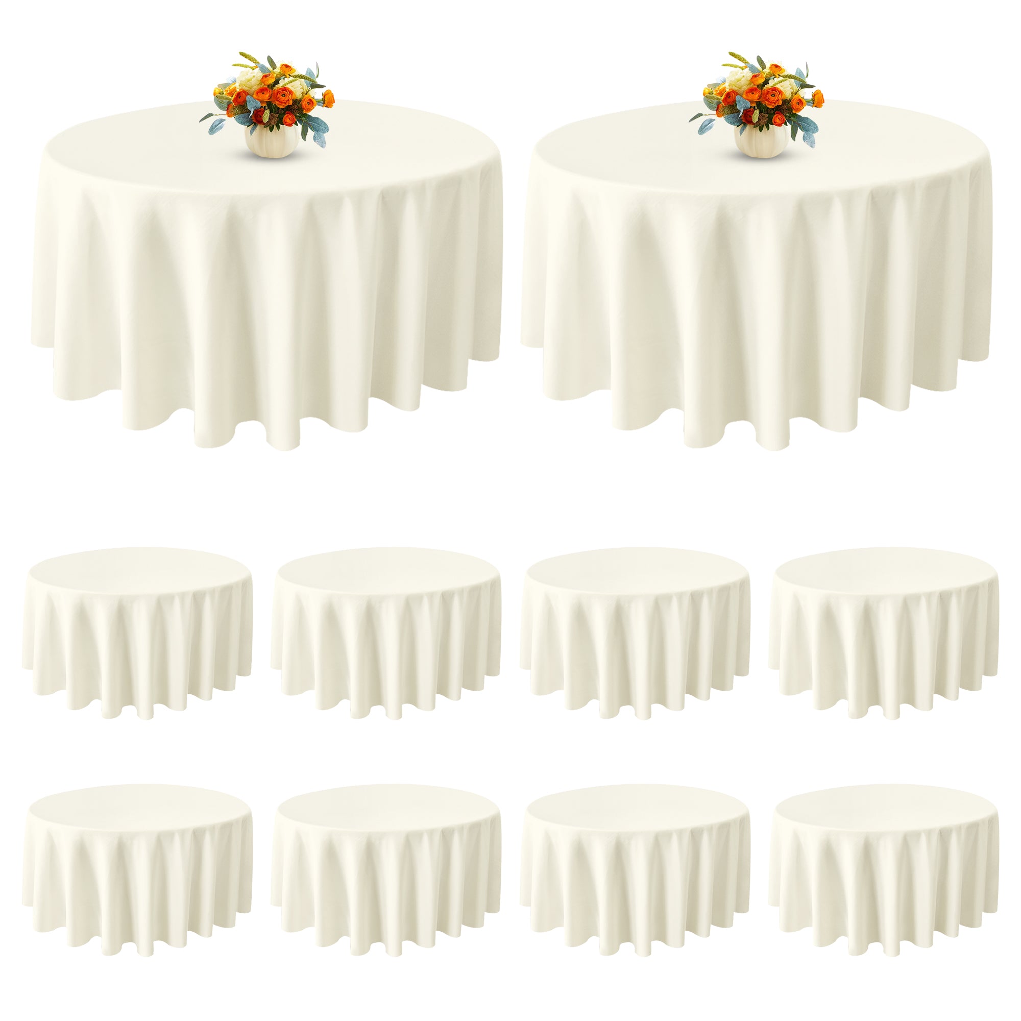 KUOGO Round Tablecloth, Washable Polyester Cover for Wedding, Party, Dinner & Camping