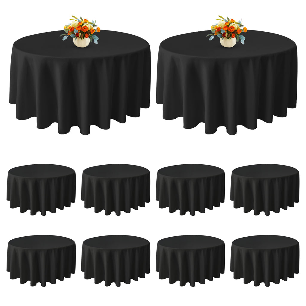 KUOGO Round Tablecloth, Washable Polyester Cover for Wedding, Party, Dinner & Camping