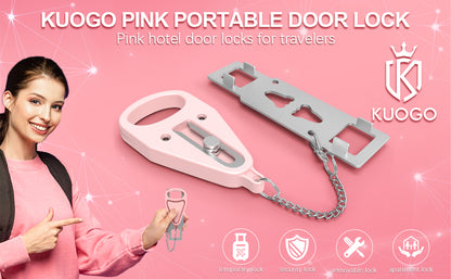 KUOGO Pink Portable Door Lock