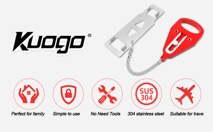 KUOGO Red Portable Door Lock