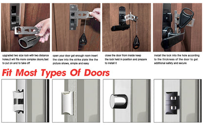 KUOGO Black Portable Door Lock