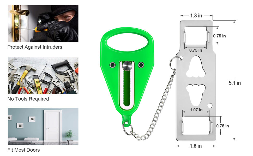 KUOGO Green Portable Door Lock