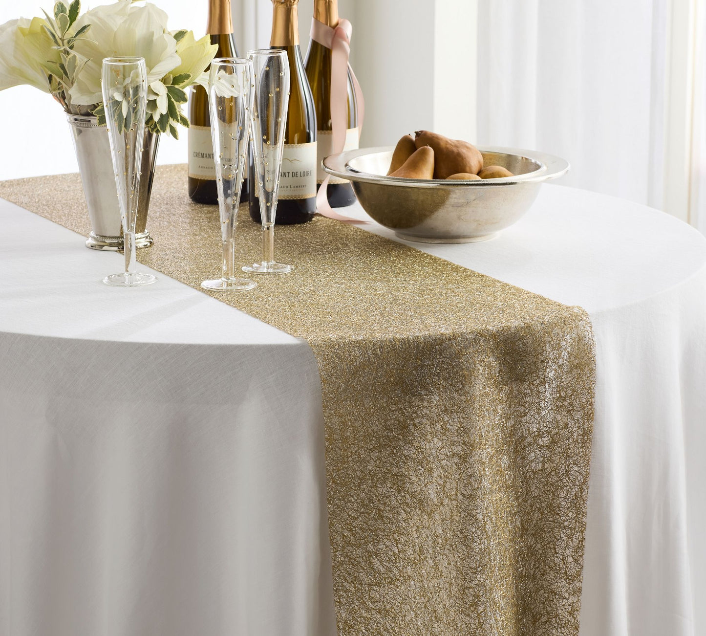 Metallic Lace Table Runner