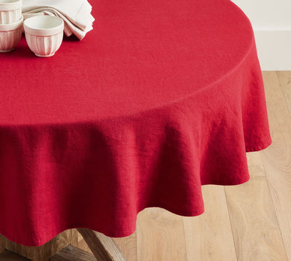 Round Linen Tablecloth